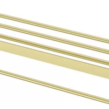 Suport prosop baie cu raft auriu periat Deante Round imagine