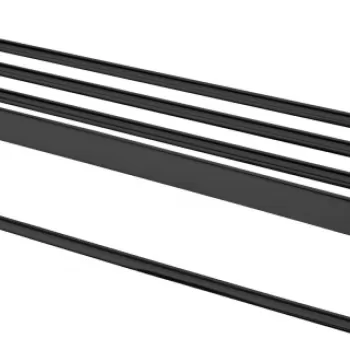 Suport prosop baie cu raft culoare neagra, Deante, Round imagine