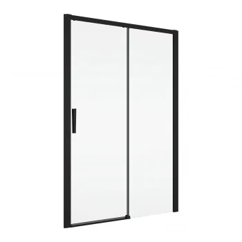 Usa culisanta de dus in nisa, 1200 mm, negru mat, doua elemente, Ronal Divera imagine