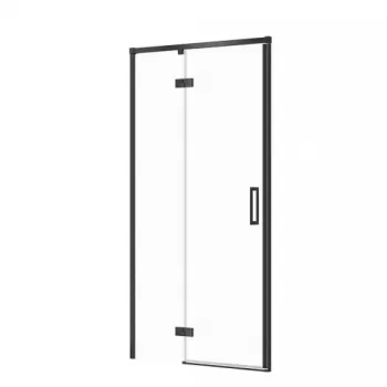Usa sticla dus batanta 100x195 cm profil negru Cersanit Larga, montare dreapta imagine