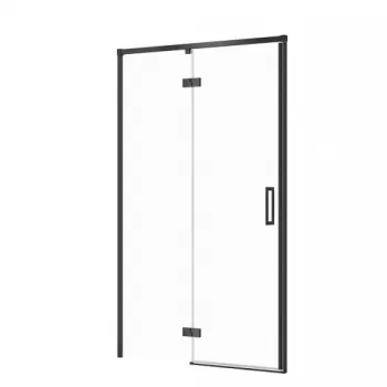 Usa sticla dus batanta 120x195 cm profil negru Cersanit Larga, montare dreapta imagine