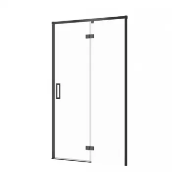 Usa sticla dus batanta 120x195 cm profil negru Cersanit Larga, montare stanga imagine