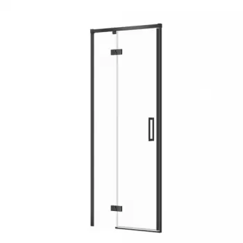 Usa sticla dus batanta 80x195 cm profil negru Cersanit Larga, montare dreapta imagine