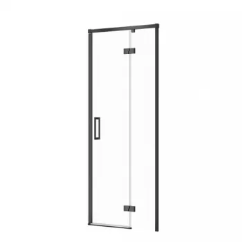 Usa sticla dus batanta 80x195 cm profil negru Cersanit Larga, montare stanga imagine