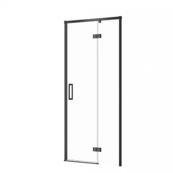 Usa sticla dus batanta 90x195 cm profil negru Cersanit Larga, montare stanga imagine