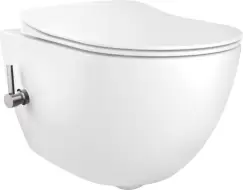 Vas wc cu functie de bideu incorporat si baterie, alb, Peonia Zero, Deante imagine