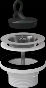 Ventil chiuveta baie 35 mm cu sita si dop, 6 4 Alcadrain A33 imagine