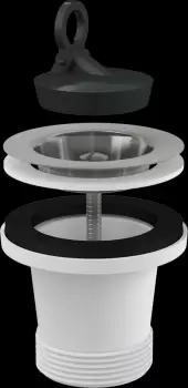 Ventil chiuveta baie 58 mm cu sita si dop, 6 4 Alcadrain A34 imagine