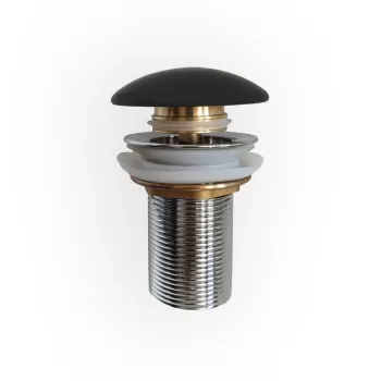 Ventil chiuveta baie click-clack negru mat fara preaplin, Foglia imagine