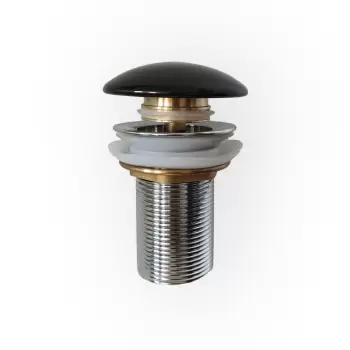 Ventil chiuveta baie cu preaplin, negru lucios, Fluminia imagine