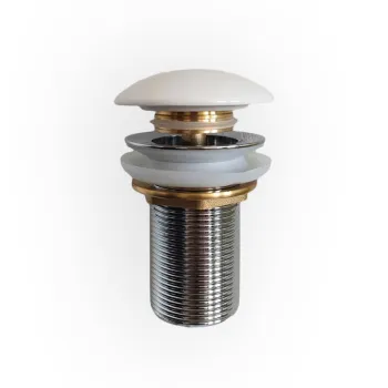 Ventil lavoar click-clack cu capac ceramic alb cu preaplin, Foglia imagine