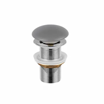Ventil lavoar click-clack cu capac ceramic gri mat fara preaplin, Foglia imagine