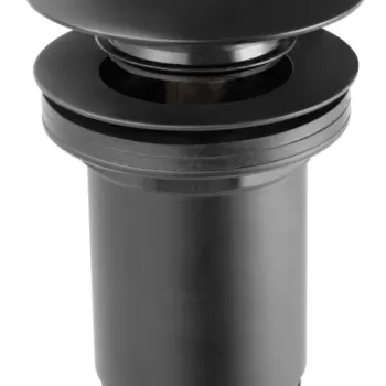 Ventil lavoar click-clack FDesign Kleome cu preaplin, negru mat imagine