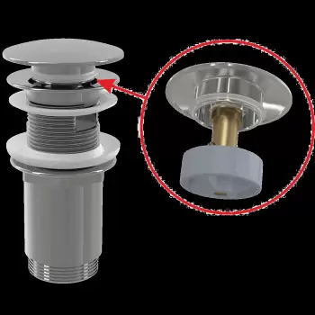 Ventil lavoar crom Click-Clack cu preaplin si dop mare Alcadrain A392C imagine