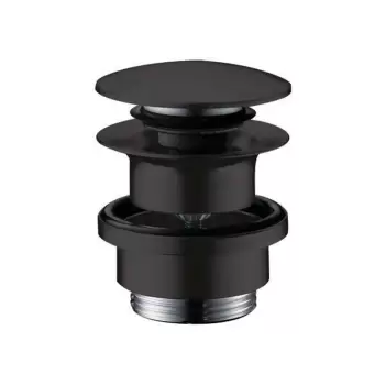 Ventil lavoar si bideu click-clack cu preaplin negru mat Hansgrohe imagine