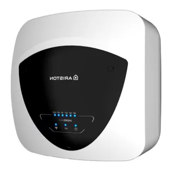 Boiler electric Ariston Andris Elite WiFi 15/5 EU, 15l, 1200W, butoane soft touch, control vocal, clasa energetica A, Montare deasupra chiuvetei, 360x360x346mm, Alb imagine