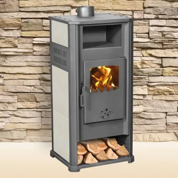 Semineu ( SOBA ) combustibil solid Fornello Ambasador LM N 9-11 kW, 490x460x1040 mm, Gratar ardere din fonta, camera de ardere samotata, usa cu geam din sticla termorezistenta imagine