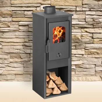 Semineu ( SOBA ) combustibil solid Fornello Berna Lux S 5-7 kW, 330x365x940 mm, Gratar ardere din fonta, camera de ardere samotata, usa cu geam din sticla termorezistenta imagine