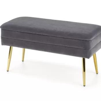 Banca dormitor Velva gri/gold - H37 cm imagine