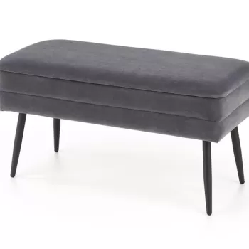 Banca dormitor Velva gri/negru - H37 cm imagine