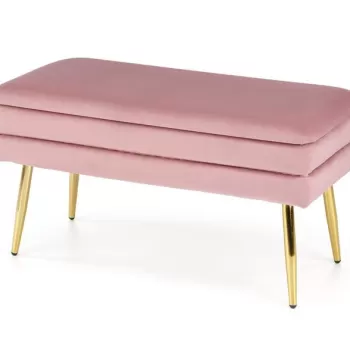 Banca dormitor Velva roz/gold - H37 cm imagine