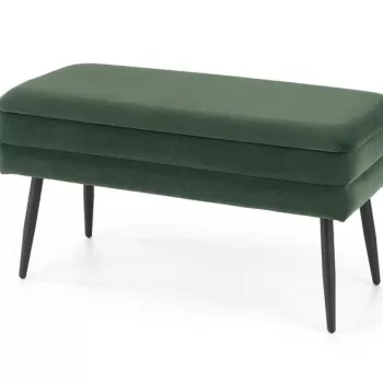 Banca dormitor Velva verde/negru - H37 cm imagine