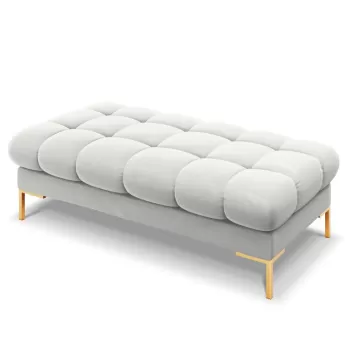 Banca tapitata Bali velvet/picioare gold - L133 x l62 x h41 imagine