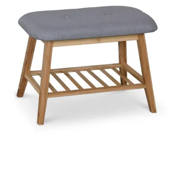 Bancuta ST14 cu spatiu pentru pantofi gri/natur L60 cm imagine