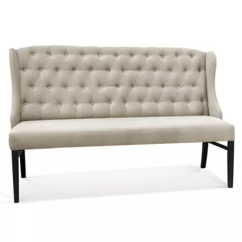 Bancuta tapitata Royal Chesterfield bej - H98 cm imagine