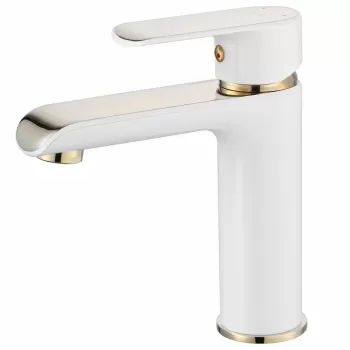 Baterie Bloom alb/gold - H 17cm imagine