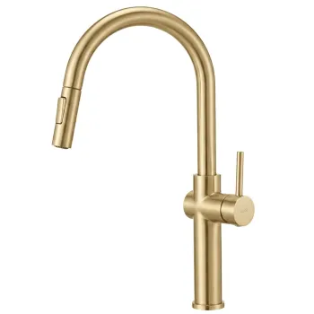 Baterie de bucatarie Rea Fresh High Gold Brush imagine