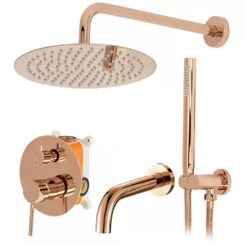 Baterie de dus incastrata Lungo roz gold imagine