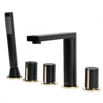 Baterie pentru cada Icon negru mat cu dus inclus imagine