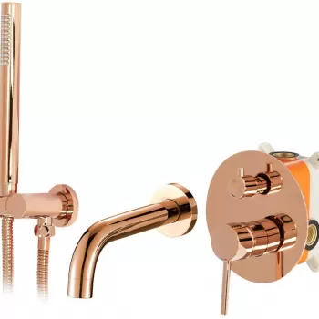 Baterie pentru cada incastrata Lungo roz gold imagine