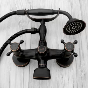 Baterie pentru cada Retro negru mat - H 26,5 cm imagine