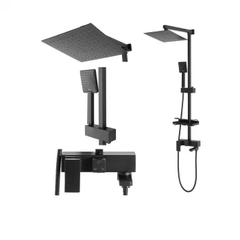 Baterie pentru dus Jack negru mat - H 102 cm imagine