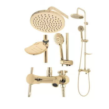 Baterie pentru dus Luis gold - H 105 cm imagine