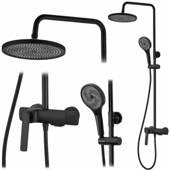 Baterie pentru dus Rebel negru mat imagine