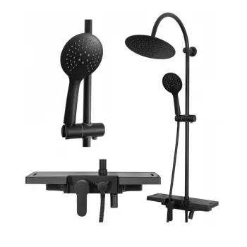 Baterie pentru dus Vigo negru mat - H99 cm imagine