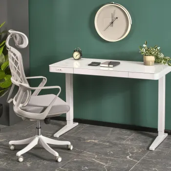 Birou B52 cu functie de reglare a inaltimii L120 alb imagine