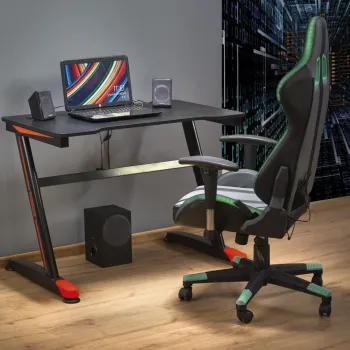 Birou de gaming B40 negru/rosu L100 cm imagine