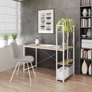 Birou Narvik B-1 Alb - L120 x l64 x H120 cm imagine