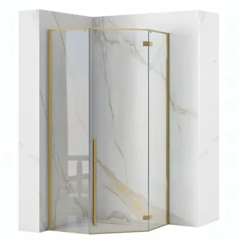 Cabina de dus DIAMOND 100x100 cm BRUSH GOLD imagine