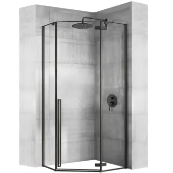 Cabina de dus DIAMOND BLACK MAT 80x80 cm imagine