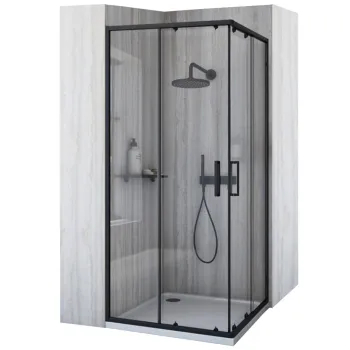 Cabina de dus neagra City 80x80 cm imagine