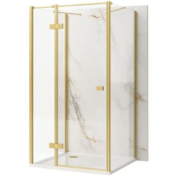 Cabina de dus Rea Atlas 100x80 Brush Gold imagine
