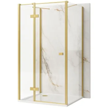 Cabina de dus Rea Atlas 80x80 Brush Gold imagine