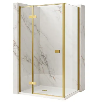Cabina de dus Rea Atlas 80x80 Brush Gold imagine