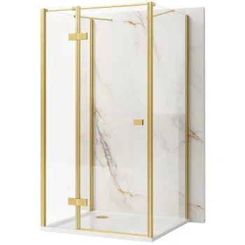 Cabina de dus Rea Atlas 80x80 Brush Gold imagine