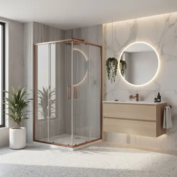 Cabina de dus Rea City 80x100 Brush Copper imagine